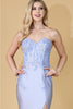 Amelia Couture 7052 Strapless Beaded Embellished Sheer Side Slit Gown - Dress