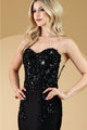 Amelia Couture 7052 Strapless Beaded Embellished Sheer Side Slit Gown - Dress