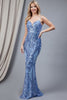 Long Sequin gown - LAA791 - Dusty Blue / 2 - Dress