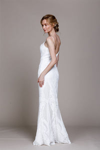 Long Bridal Sequin Gown - LAA791B - Dress