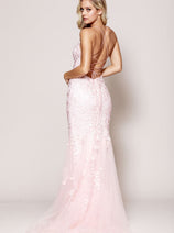 Amelia Couture 799 Embroidered Sweep Train Long Prom Evening Gown