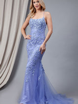 Amelia Couture 799 Embroidered Sweep Train Long Prom Evening Gown