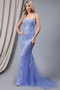 Prom Evening Gown - Periwinkle Blue / 2