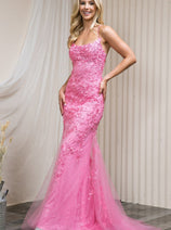 Amelia Couture 799 Embroidered Sweep Train Long Prom Evening Gown