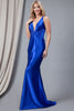 Amelia Couture AC5039 V-neck Open Back Prom Gown - Royal Blue / 2
