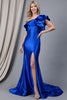 Amelia Couture AC5042 One Shoulder Mermaid Prom Gown - Royal Blue / 2