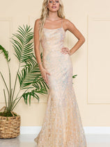 Amelia Couture 6116 Square Neckline Long Prom Dress