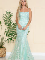 Amelia Couture 6116 Square Neckline Long Prom Dress