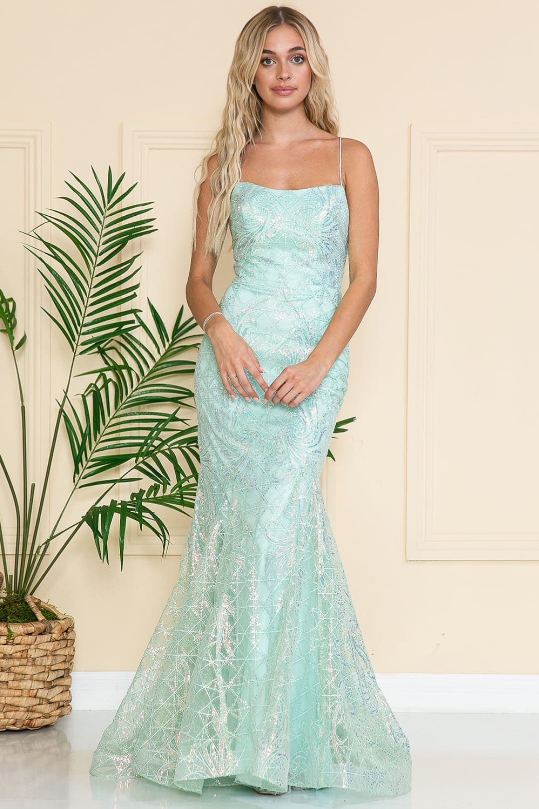 Mermaid Prom Dress - LAA6116 - MINT / 2