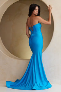 Amelia Couture AG0113 Strapless High Slit Long Evening Dress - Dress