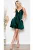 Simple Bridesmiads short Dress - HUNTER GREEN / 10