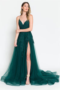 Pageant Stunning Formal Gown-LAABZ014 - EMERALD GREEN / 2
