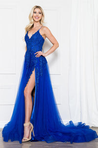 Pageant Stunning Formal Gown-LAABZ014 - ROYAL BLUE / 2