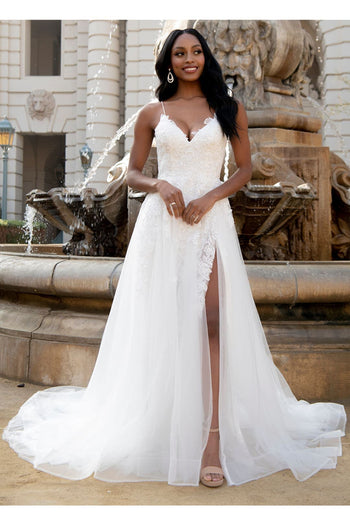 Wedding Embroidered Long Dress - WHITE / 2