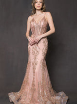 Amelia Couture BZ015 Gorgeous V-Neck Prom Evening Gown