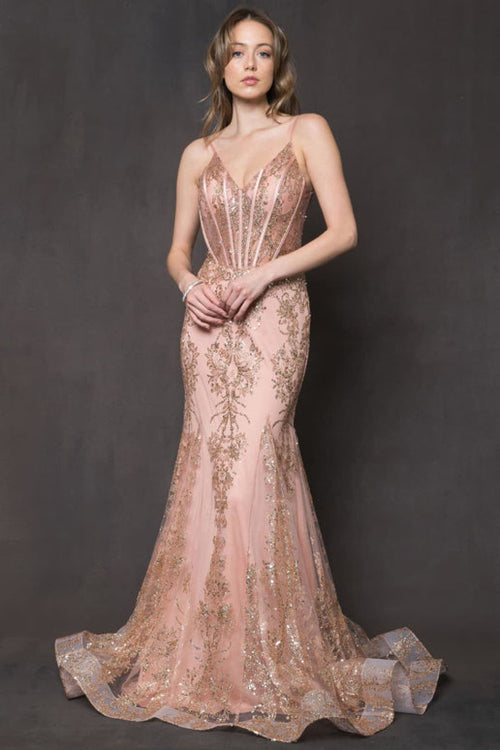 Amelia Couture BZ015 Gorgeous Prom Evening Gown - ROSE / 2