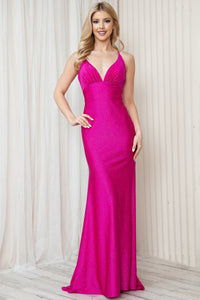 Simple Bodycon Dress - HOT PINK / 2