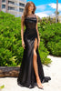 Amelia Couture BZ020 Cowl Neck Prom Jersey Gown - Dress