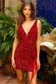 LA Merchandise LAABZ028S Fringe Cocktail Dress - RED