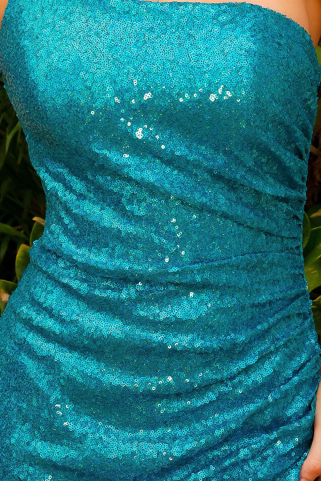 turquoise one shoulder short dress Jovani -38152 Asymmetric Neck Satin Short Dress 10 / TURQUOISE