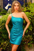Amelia Couture BZ030S One Shoulder Sequined Homecoming Dress - TURQUOISE