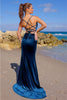 Amelia Couture BZ9017V Strappy Backless Velvet Red Carpet Evening Gown - Dress