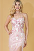 Amelia Couture BZ9019 Glitter 3D Floral Appliqued Corset Bodice Gown - Dress