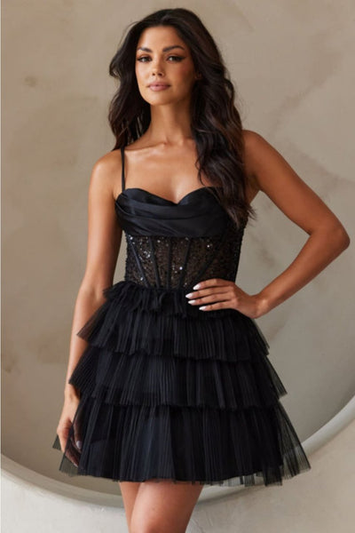 Amelia Couture BZ9023S Corset Bodice Ruffle Birthday A-line Dress - Dress