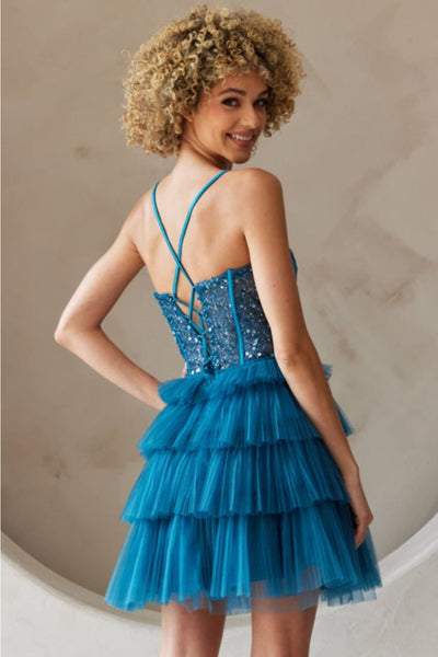 Amelia Couture BZ9023S Corset Bodice Ruffle Birthday A-line Dress - Dress