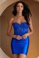Amelia Couture BZ9028S Strapless Embellished Corset Hoco Dress - ROYAL BLUE / 8 - Dress