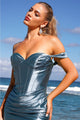 Amelia Couture BZ9030 Detachable Off Shoulder Corset Long Prom Dress - Dress