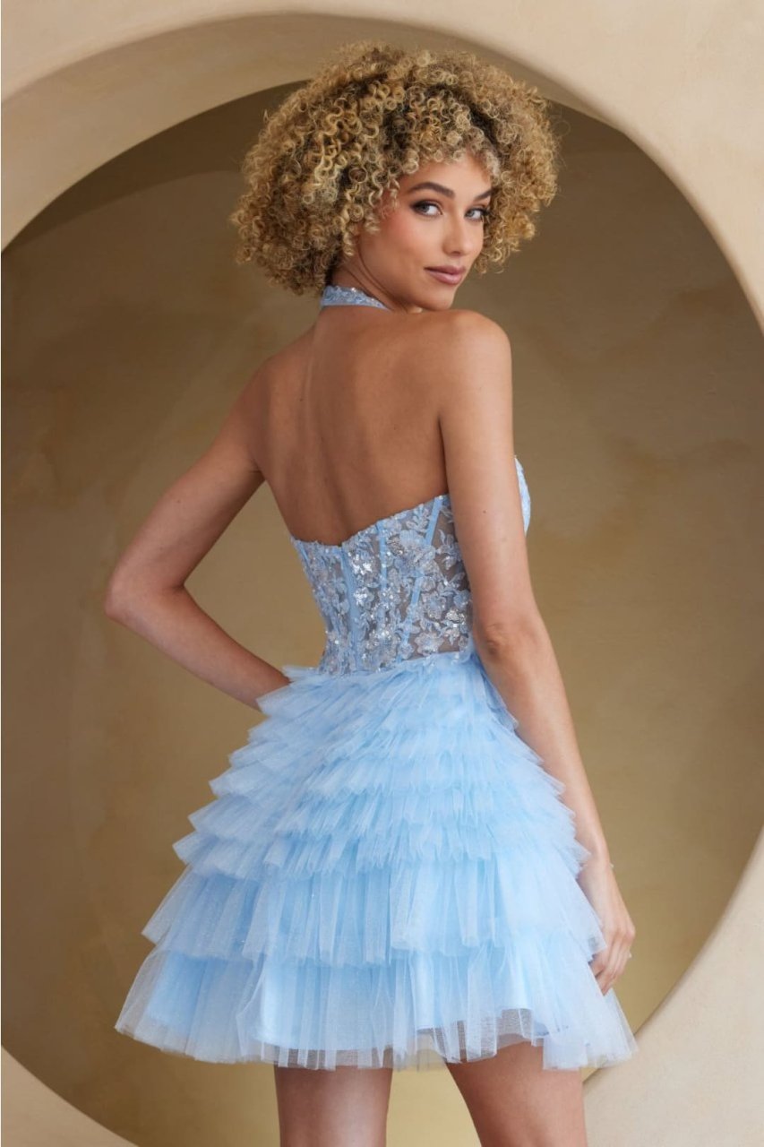 blue dama dresses for Quinceanera in Baby Style BZ9040S Quince Outfit NO The dress includes a Water-Blue Jacquard A-Line Qipao Hole Center:6-1/4''(160mm)