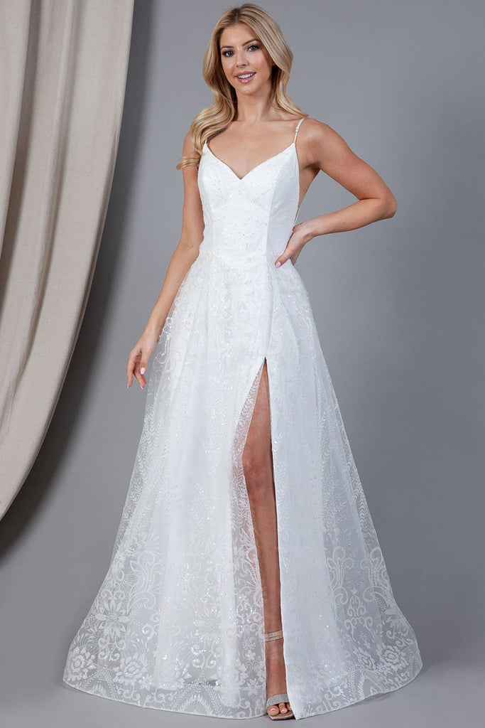 A-Line Glittery Dress - White
