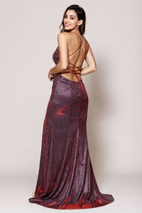 Long Sexy Metallic Dress - LAAR012 - Dress