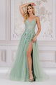 Amelia Couture TM1006 Corset Back Embroidery Pageant Gown - SAGE / 2 - Dress