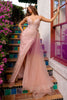 Amelia Couture TM1016 Detachable Overlay skirt Long Pageant Dress - BLUSH / 2 - Dress