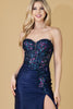 Amelia Couture TM1019 Strapless Sequin Embellished Long Corset Gown - Dress