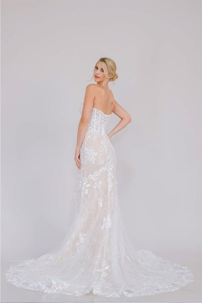 Amelia Couture WL0100 Mermaid Strapless White Bridal Long Gown - Dress