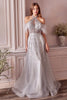 Andrea & Leo Ball Gown A-Line Evening Prom Dress A1023 - Silver / 4 - Dresses