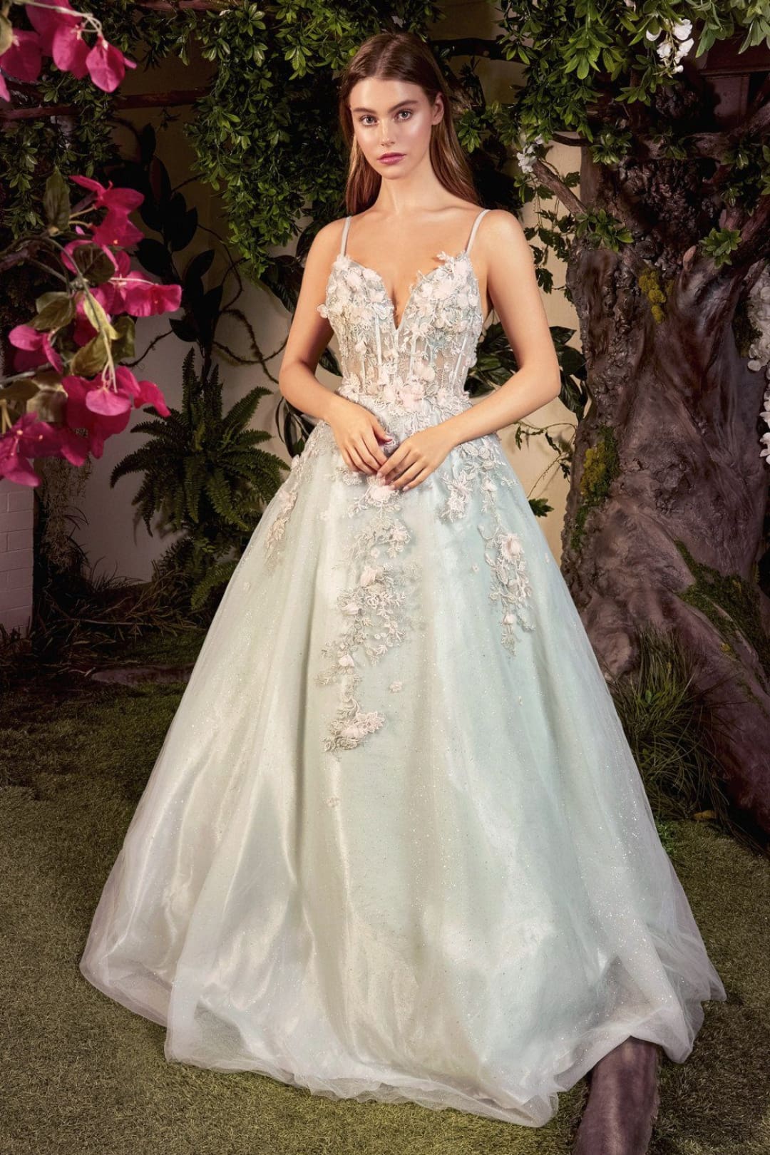 Andrea & Leo Ball Gown A-Line Evening Prom Dress A1040 - Sage / 2 - Dresses