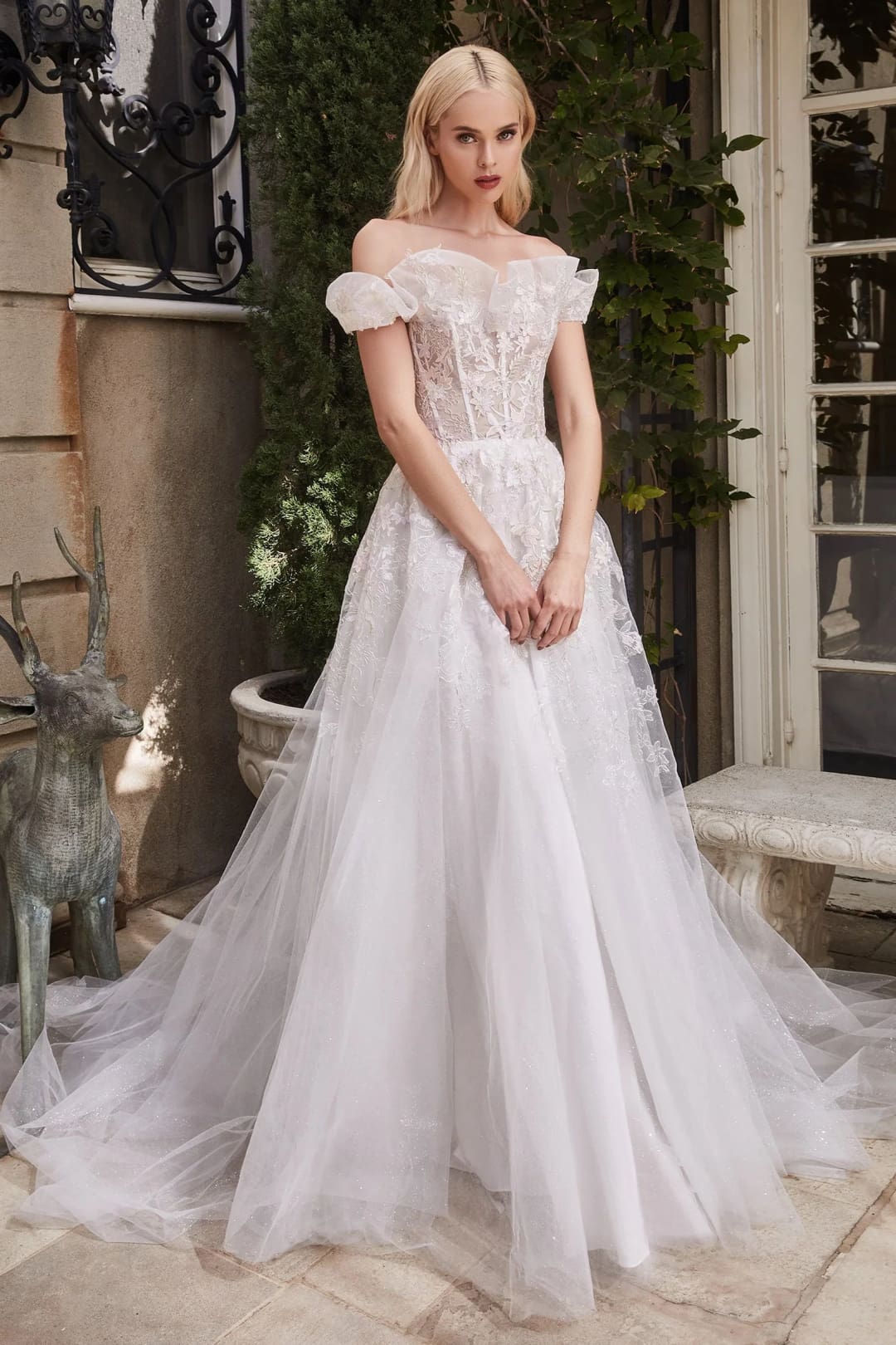 Andrea & Leo Ball Gown A-Line Evening Prom Dress A1090 - White / 2 - Dresses