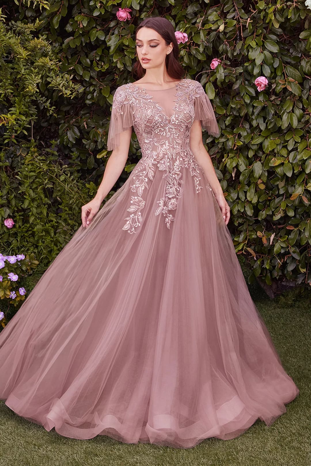 Andrea & Leo Ball Gown A-Line Evening Prom Dress A1351 - Mauve / 6 - Dresses