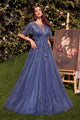 Andrea & Leo Ball Gown A-Line Evening Prom Dress A1351 - Soft Navy / 6 - Dresses
