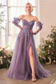 Andrea & Leo Ball Gown A-Line Evening Prom Dress A1398 - English Violet / Dresses