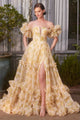 Andrea & Leo Ball Gown A-Line Evening Prom Dress A1430 - Yellow / 2 - Dresses