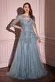 Andrea & Leo Ball Gown A-Line Evening Prom Dress MA108 - Dusty Blue / 6 - Dresses