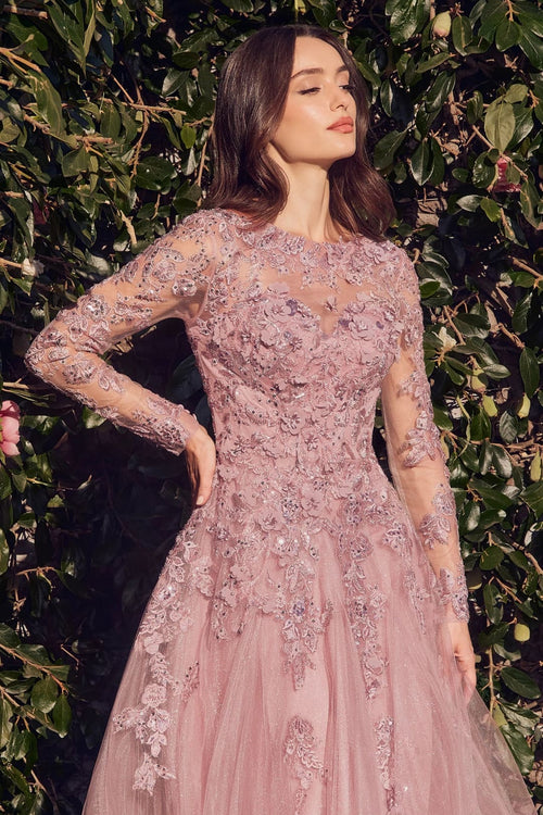 Andrea & Leo Ball Gown A-Line Evening Prom Dress MA108 - Dusty Rose / 6 - Dresses