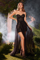 Andrea & Leo High Low Prom Dress Semi Formal Attire A1254 - Black / 2 - Dresses