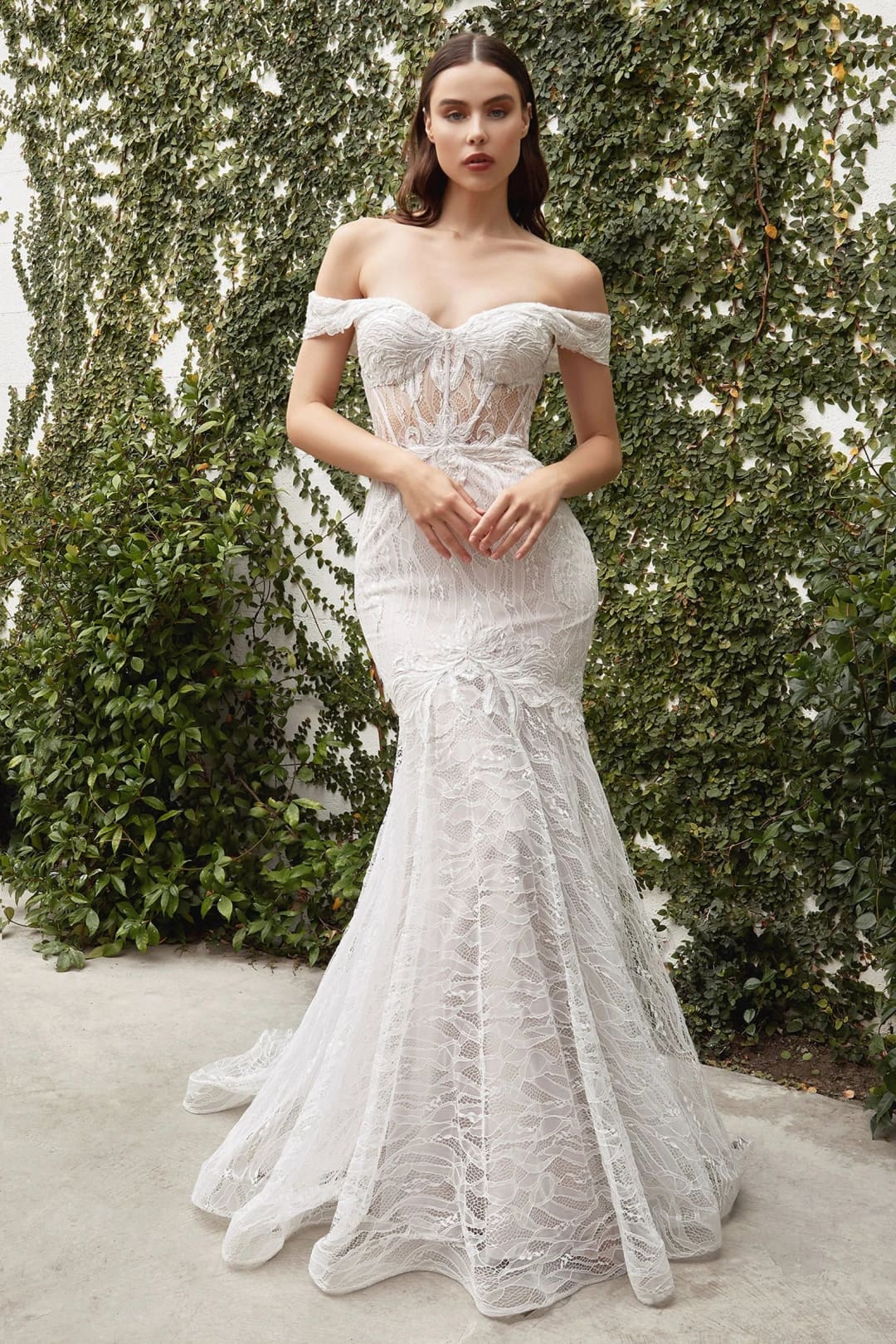 Andrea & Leo Off White/Nude Wedding Dress Long Bridal Gown A0666W - Off White/Nude / 2 - Dresses