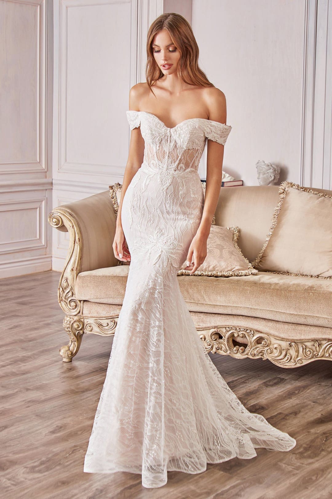 Andrea & Leo Off White/Nude Wedding Dress Long Bridal Gown A0666W - Dresses